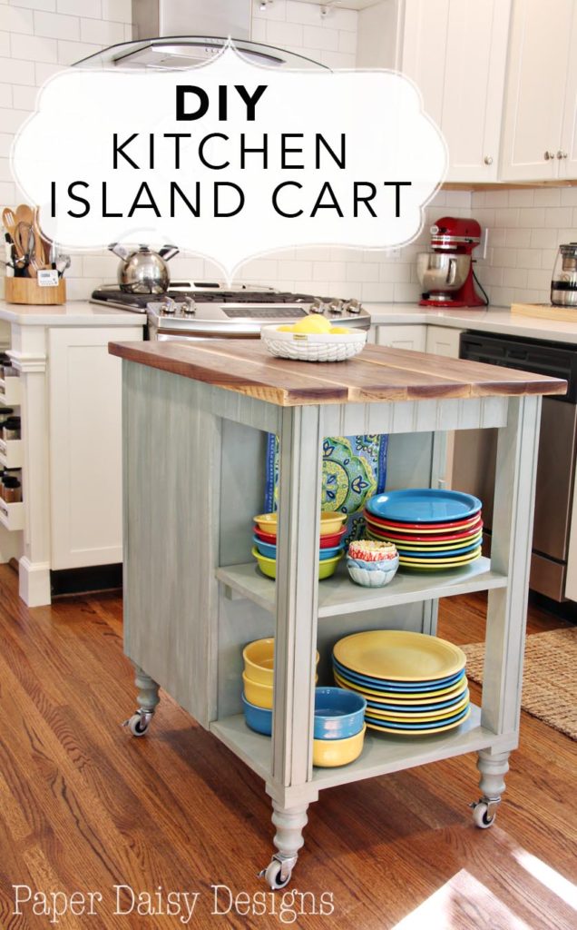 DIY Kitchen Island Cart/PaperDaisyDesign.com