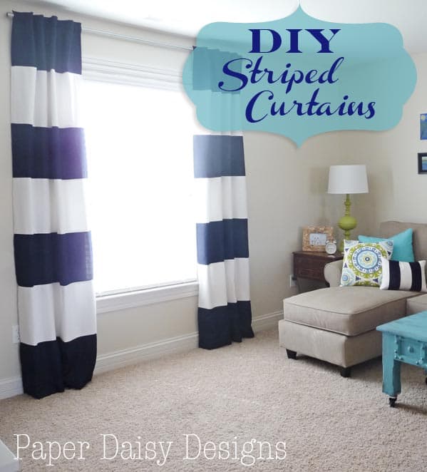 Diy Wide Stripe Curtains Deeply