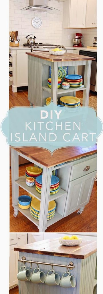 DIY Kitchen Island Cart - Deeply Southern Home