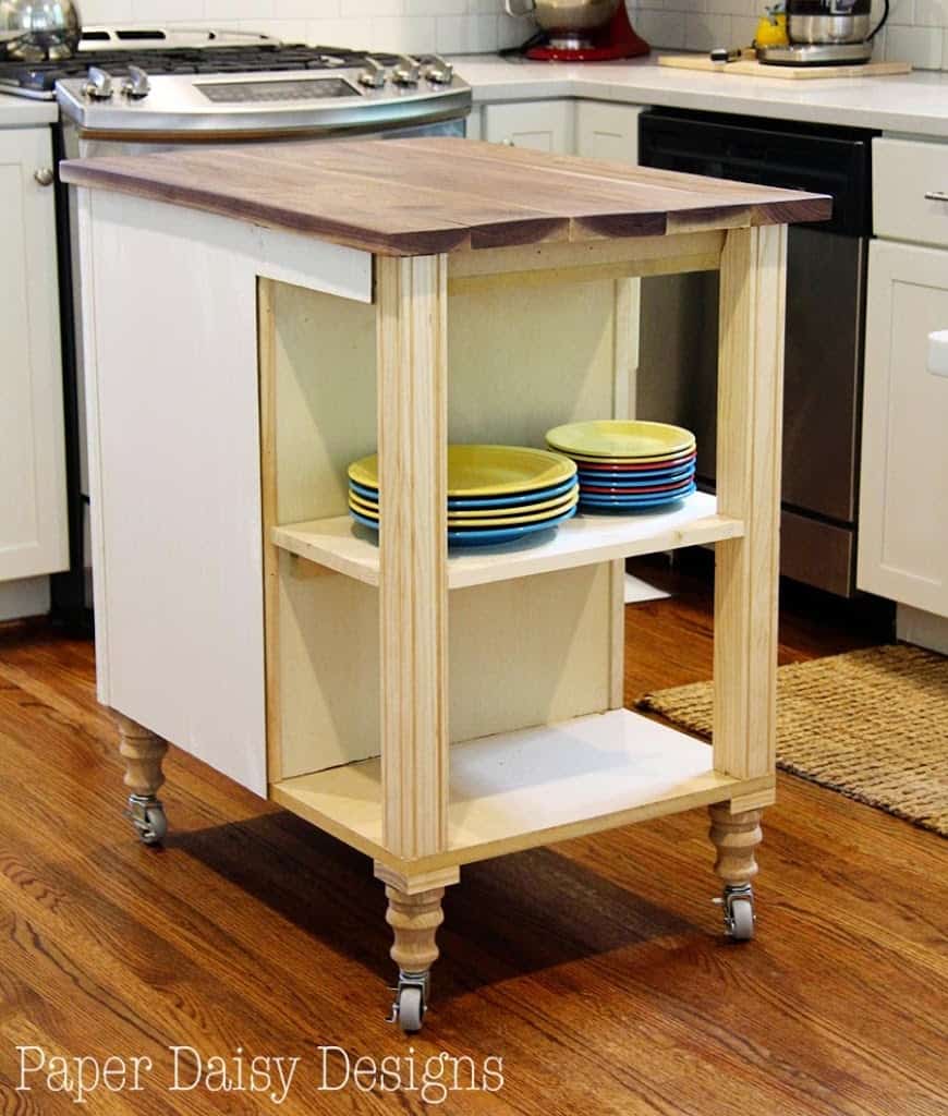 Custom DIY Rolling Kitchen Island