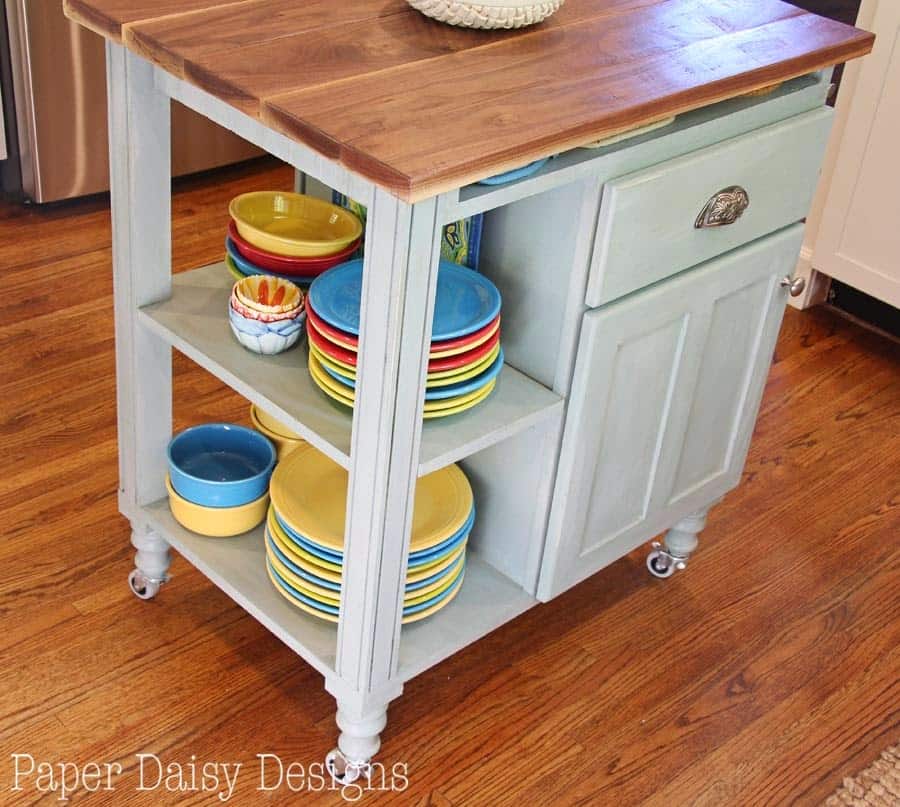 DIY Kitchen Island Cart - Deeply Southern Home