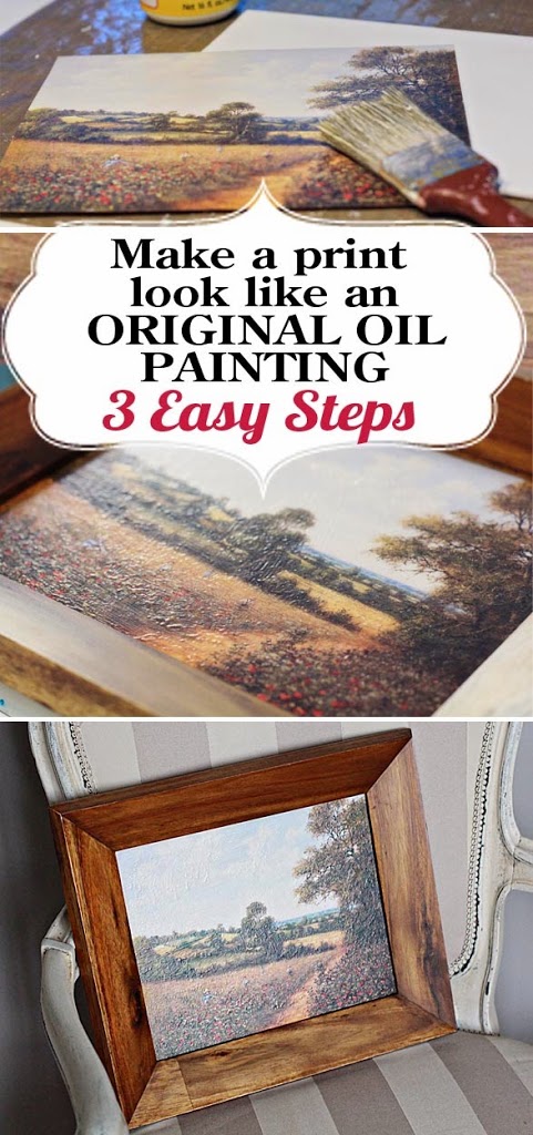 diy faux oil paintings with mod podge