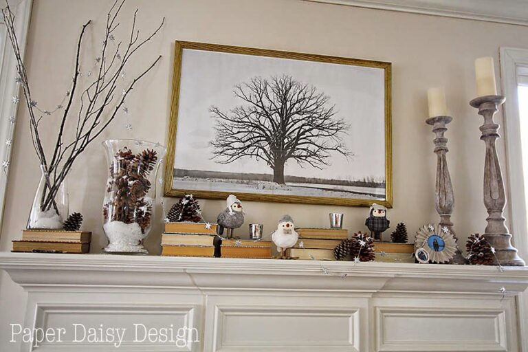 Cheerful Winter Mantle & Winter Scene Printable