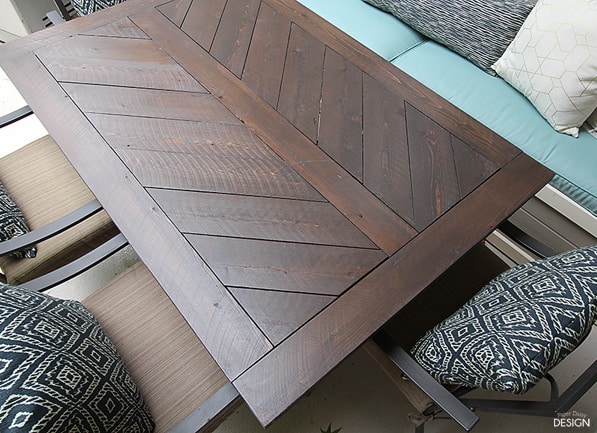 Split Herringbone Patio Tabletop - Deeply Southern Home