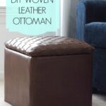 Woven Leather Ottoman