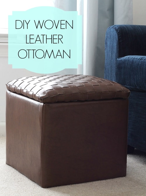 Woven Leather Ottoman Deeply Southern