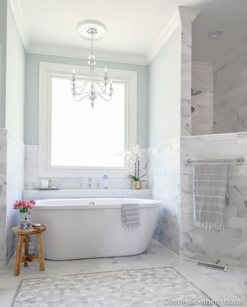 Marble Master Bathroom: The Details - Deeply Southern Home