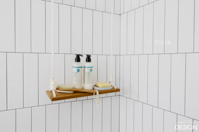 swing shelf in shower