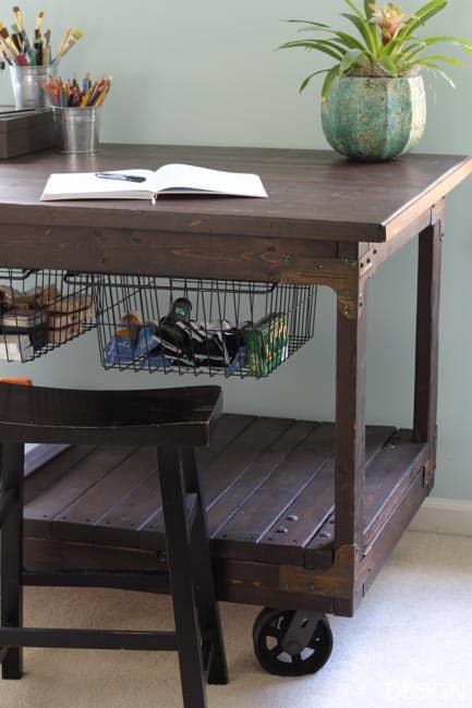 DIY Kitchen Island Cart - Deeply Southern Home