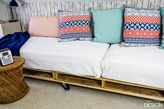 Twin beds on palettes