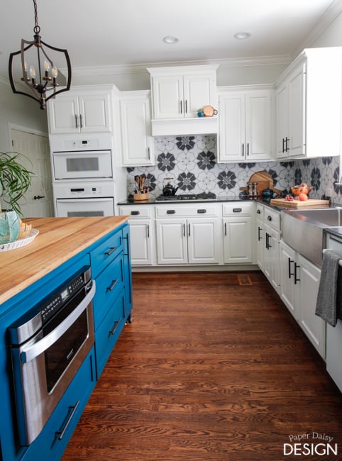 cement tile kitchen backsplash