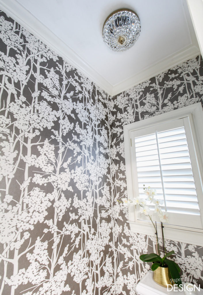 Wallpaper in the Water Closet - Deeply Southern Home