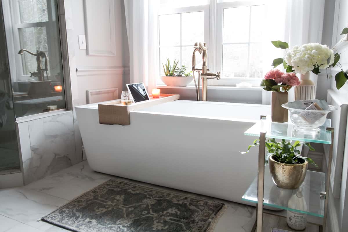 Bathtub Rack Made With Epoxy and Olive Wood, Bathtub Shelf Wood