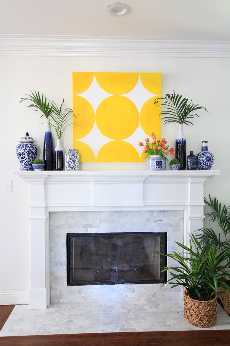 Marble Tile Fireplace Makeover