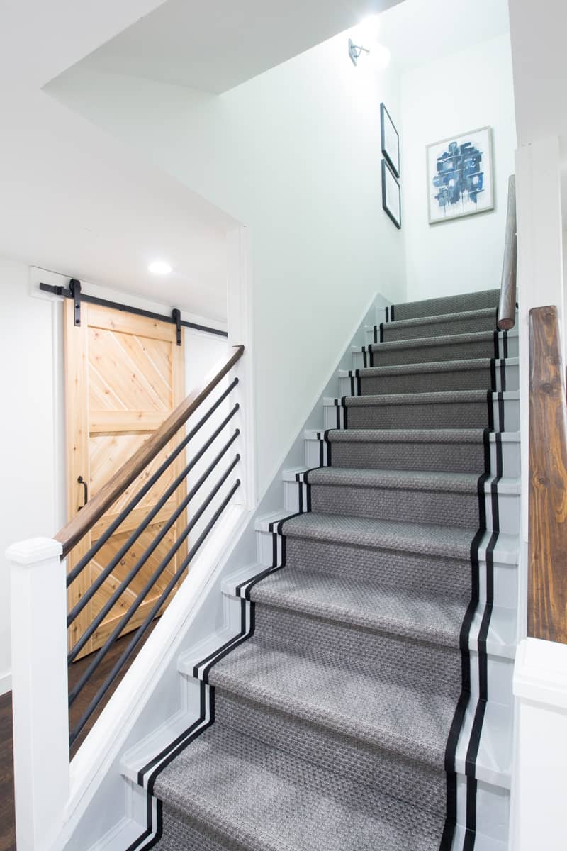 Painted stairs with stripe