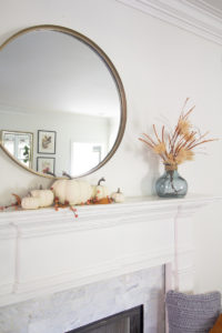 4 Ways to style a Simple Fall Mantle with a Round Mirror - Deeply ...