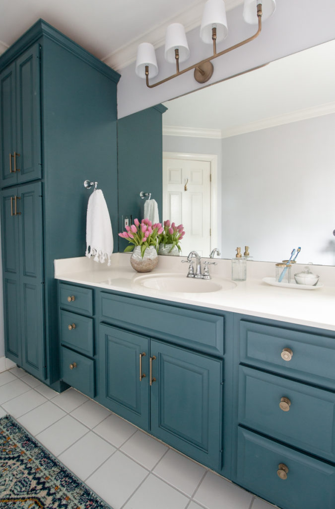 painted cabinets bathroom makeover

