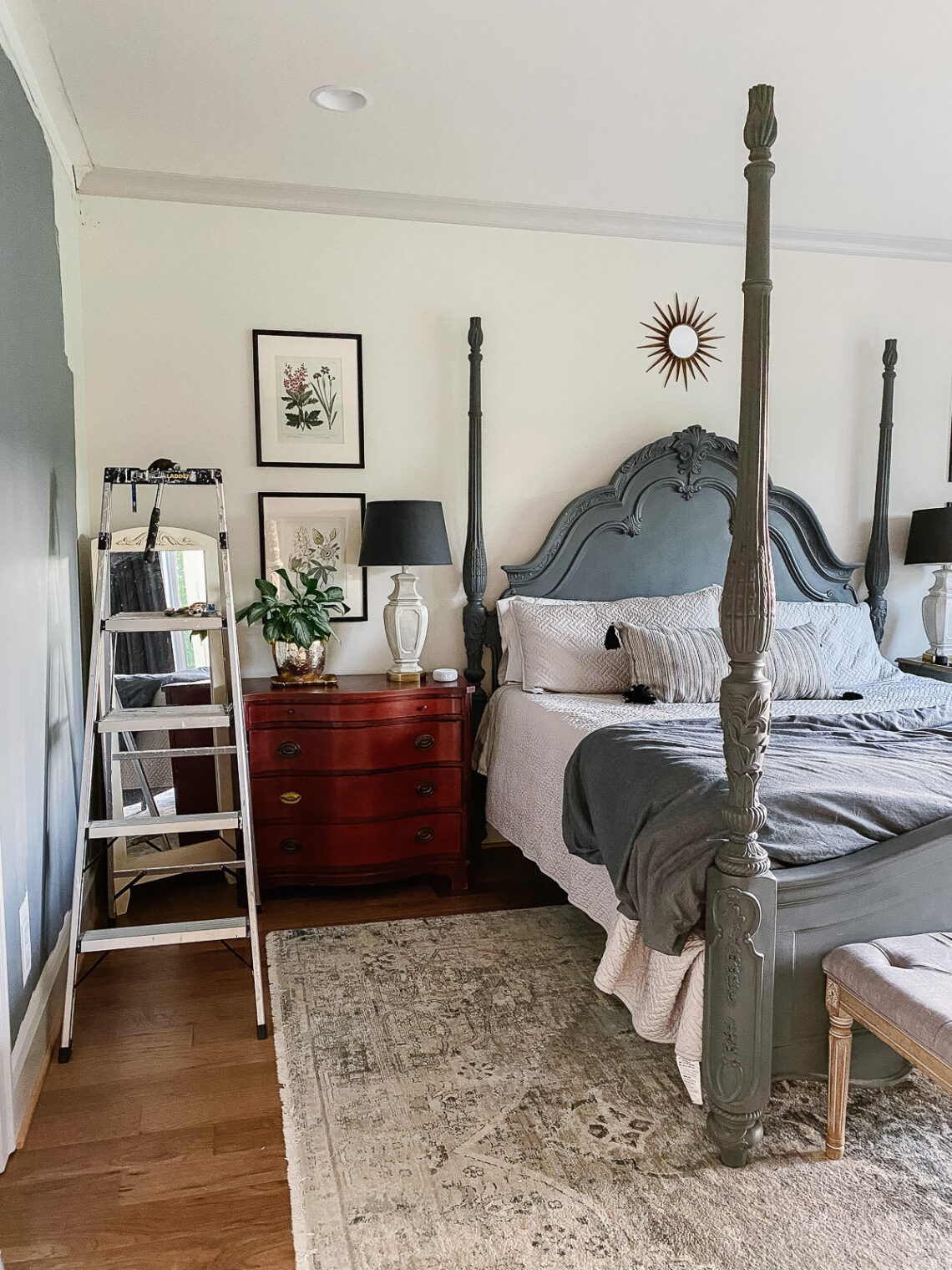 Main Bedroom Makeover Lighting Plan & Upscaling Vintage Furniture