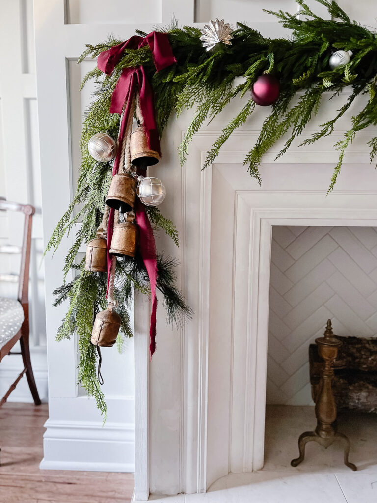 Classic Burgundy and Silver Mantel - Deeply Southern Home